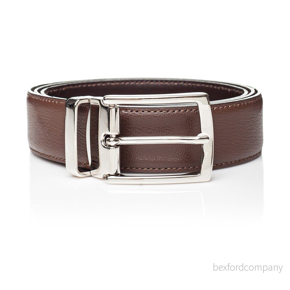 Hnědý kožený pánský pásek Ferruccio Laconi Erik, délka 95 cm v:1216306