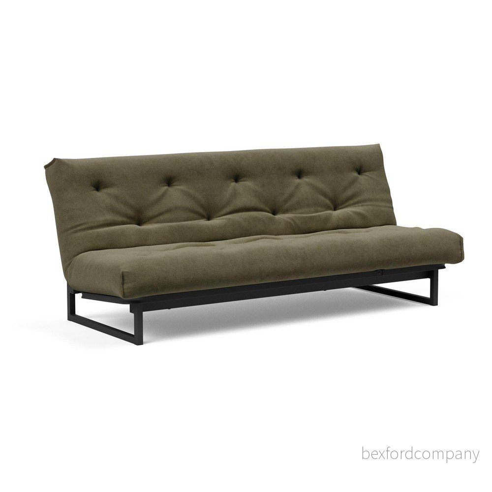 Tmavě zelená manšestrová rozkládací pohovka Innovation Fraction Nordic, 140 cm v:1390279