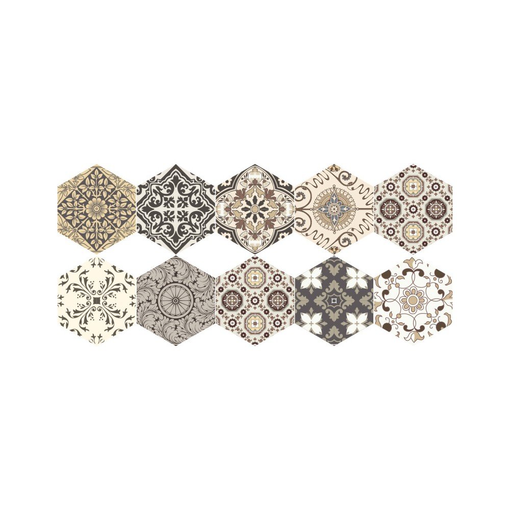 Sada 10 samolepek na podlahu Ambiance Floor Stickers Hexagons Luiza, 40 x 90 cm v:1204746