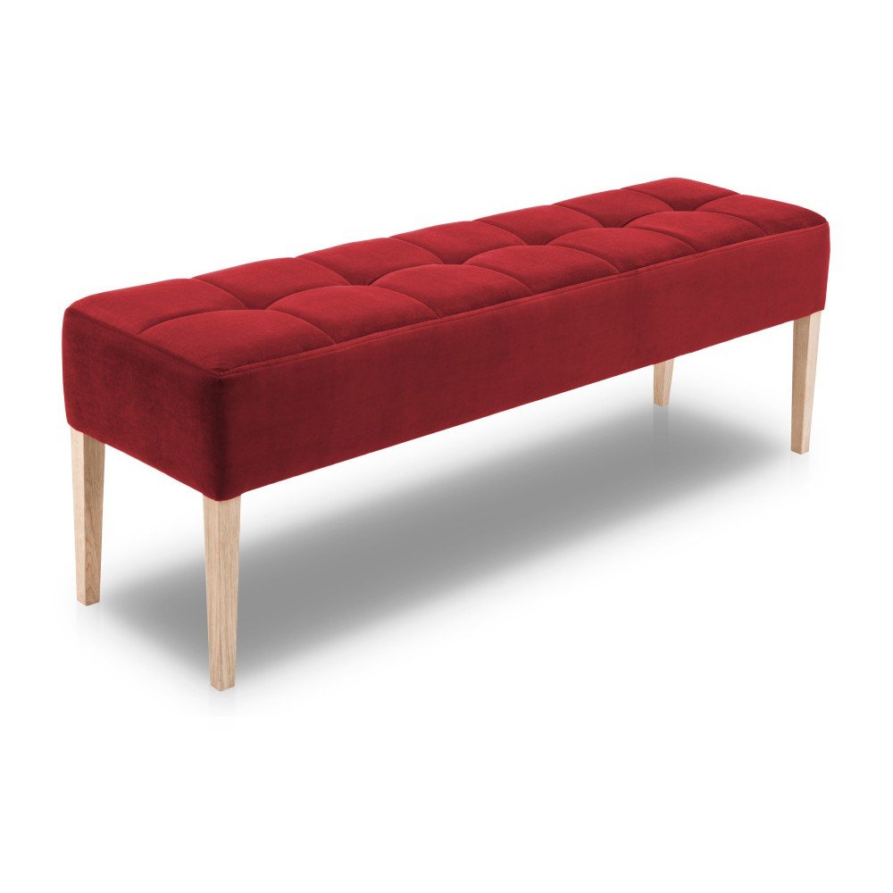 Červená lavice s dubovými nohami Mossø Hattu, délka 152 cm v:1146444