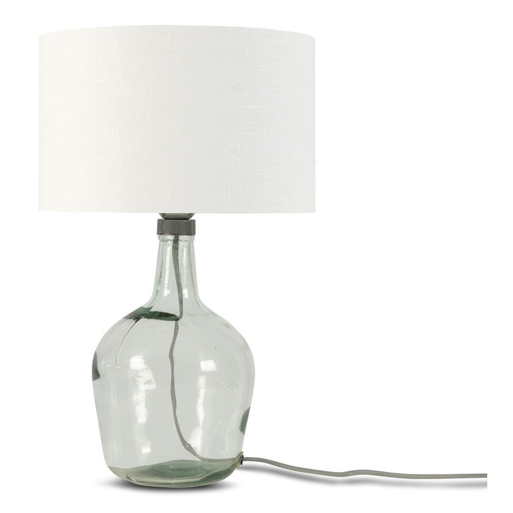 Stolní lampa s bílým stínidlem a konstrukcí z recyklovaného skla Good&Mojo Murano, ⌀ 30 cm v:1262562