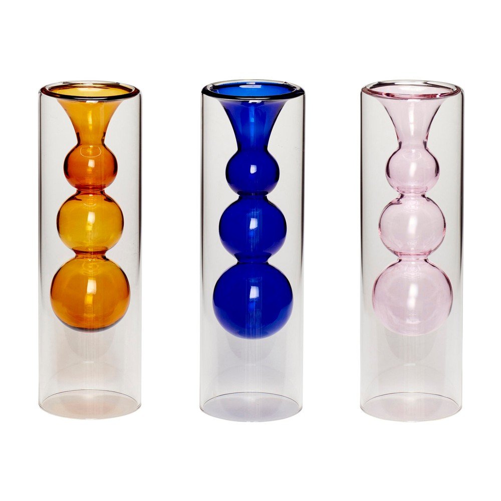 Sada 3 skleněných váz Hübsch Colors, výška 23 cm v:1417635