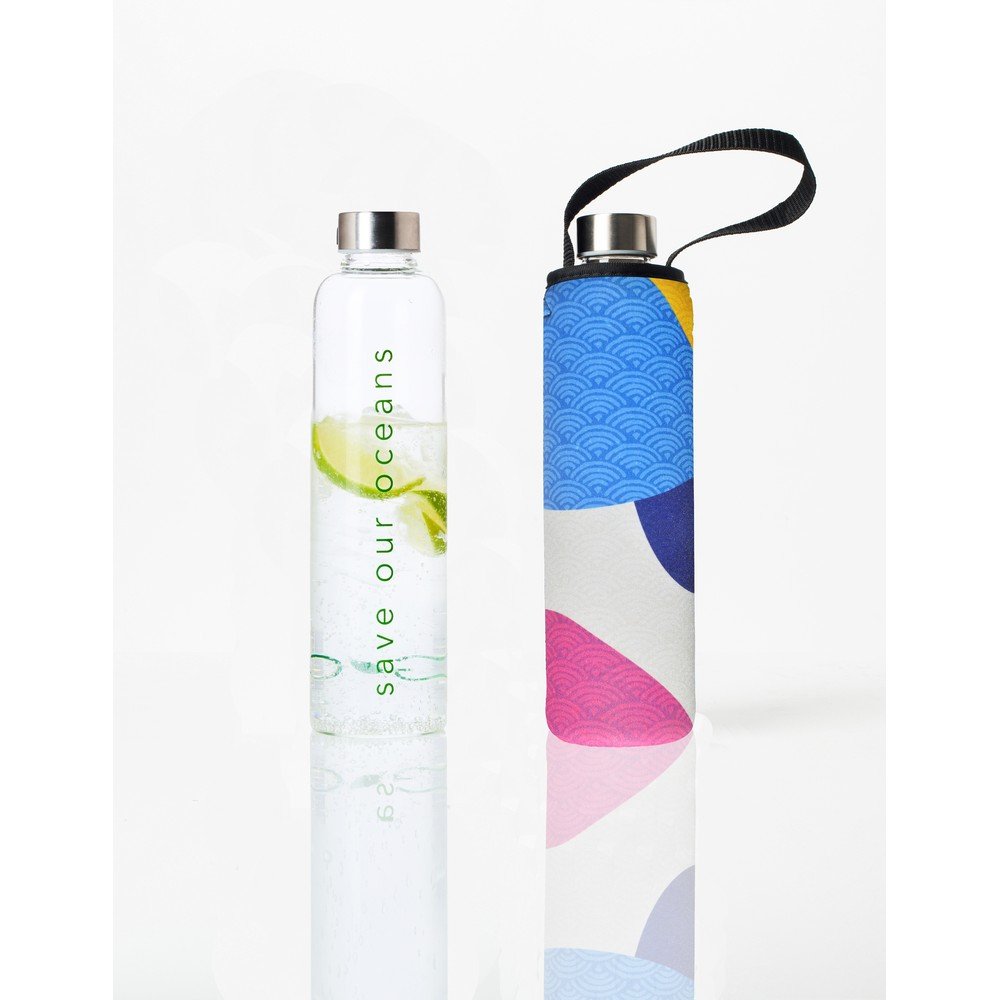 Cestovní lahev z borosilikátového skla s neoprénovým obalem BBBYO Pop, 750 ml v:1351331