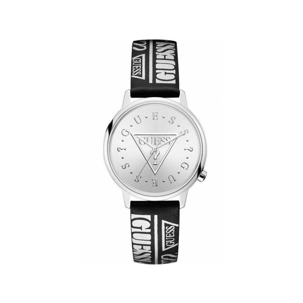 Dámské hodinky s černým páskem z pravé kůže Guess V1008M1 v:1267012