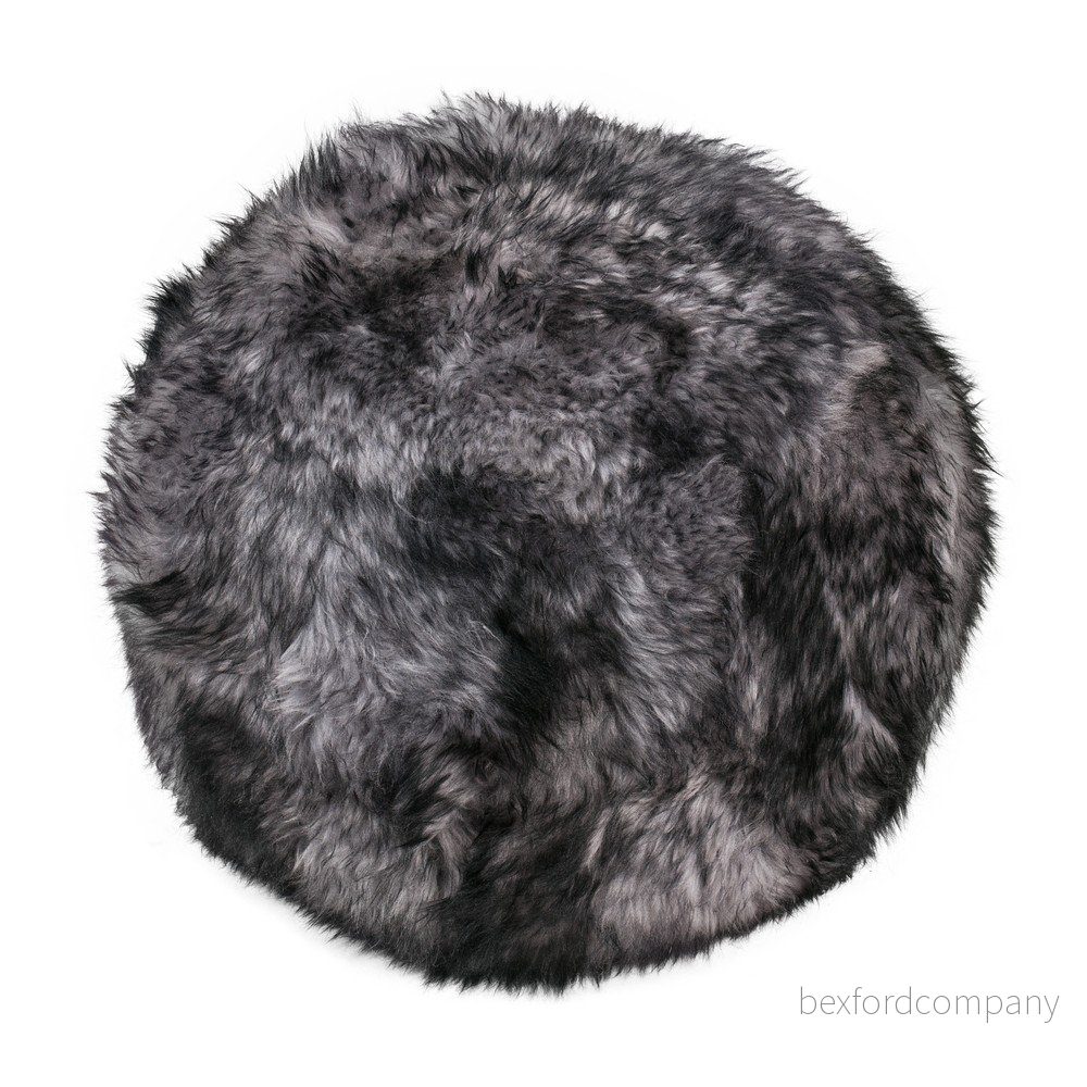 Kožešinový puf s dlouhým chlupem Silver, 35x42 cm v:715110