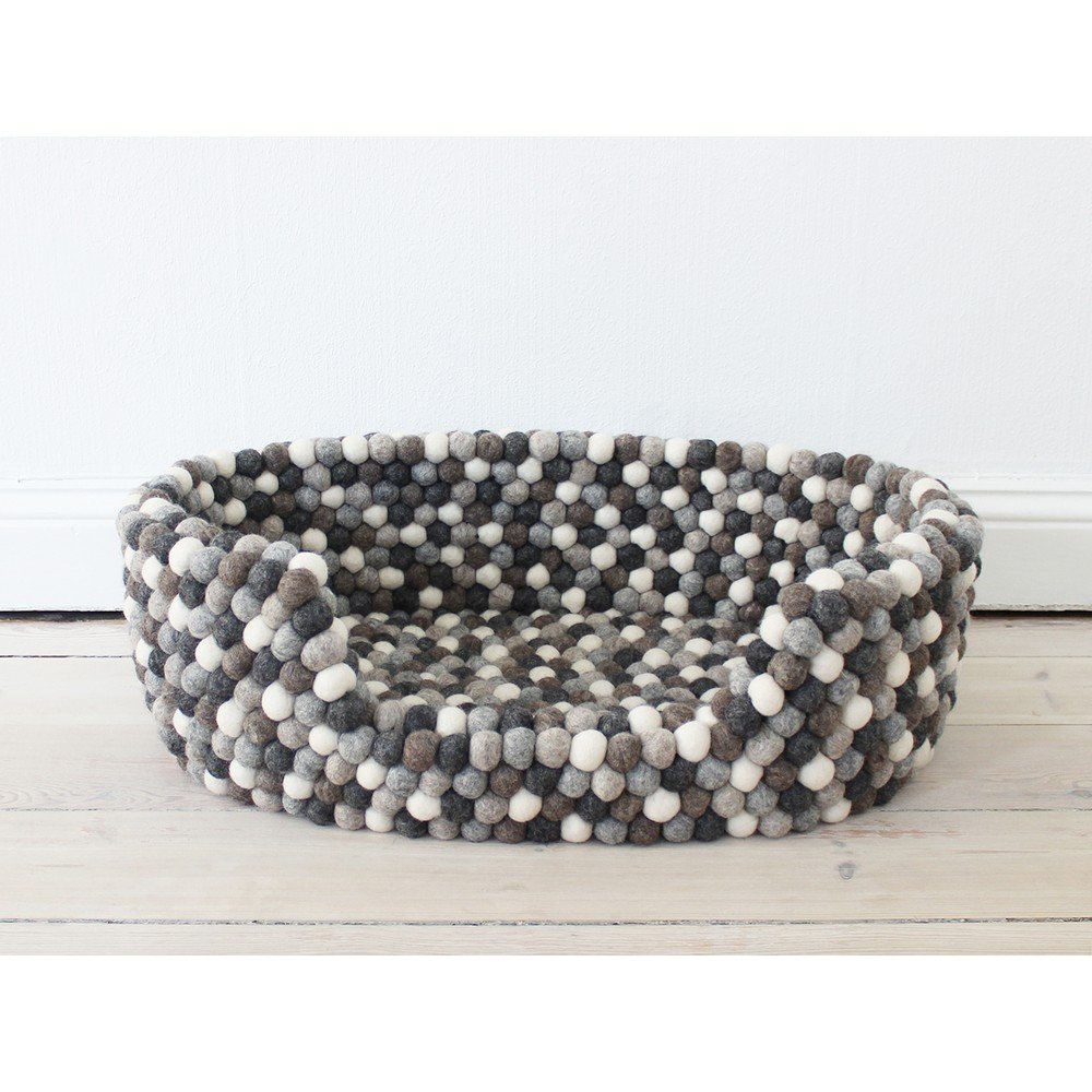 Šedo-bílý kuličkový vlněný pelíšek pro domácí zvířata Wooldot Ball Pet Basket, 40 x 30 cm v:1341181
