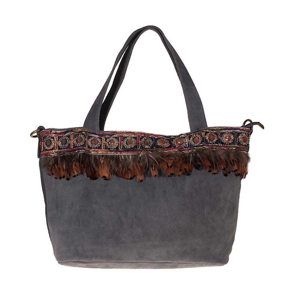 Šedá kožená kabelka Pitti Bags Marilu v:793456
