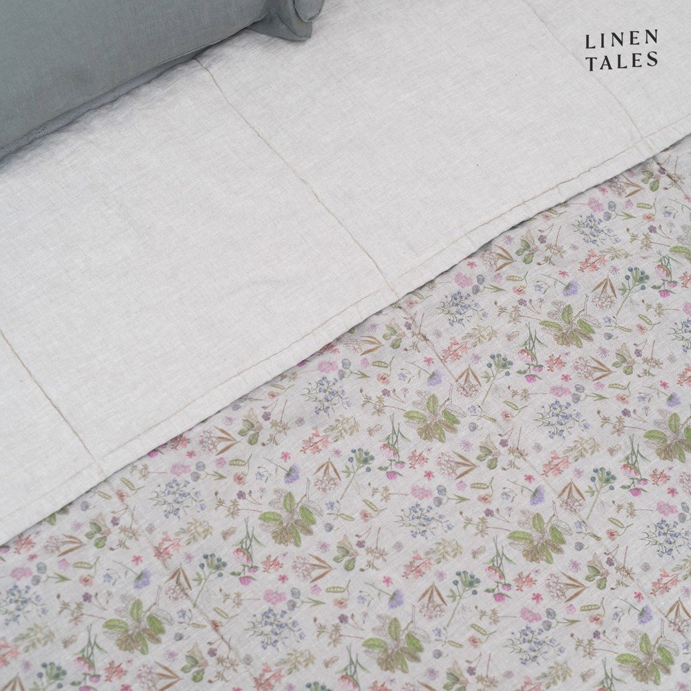 Lněný prošívaný přehoz v přírodní barvě 220x260 cm Botany 2 & Melange – Linen Tales v:1632010