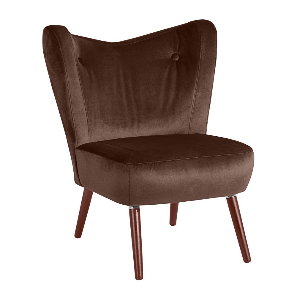 Tmavě hnědé křeslo Max Winzer Sari Velvet v:913380