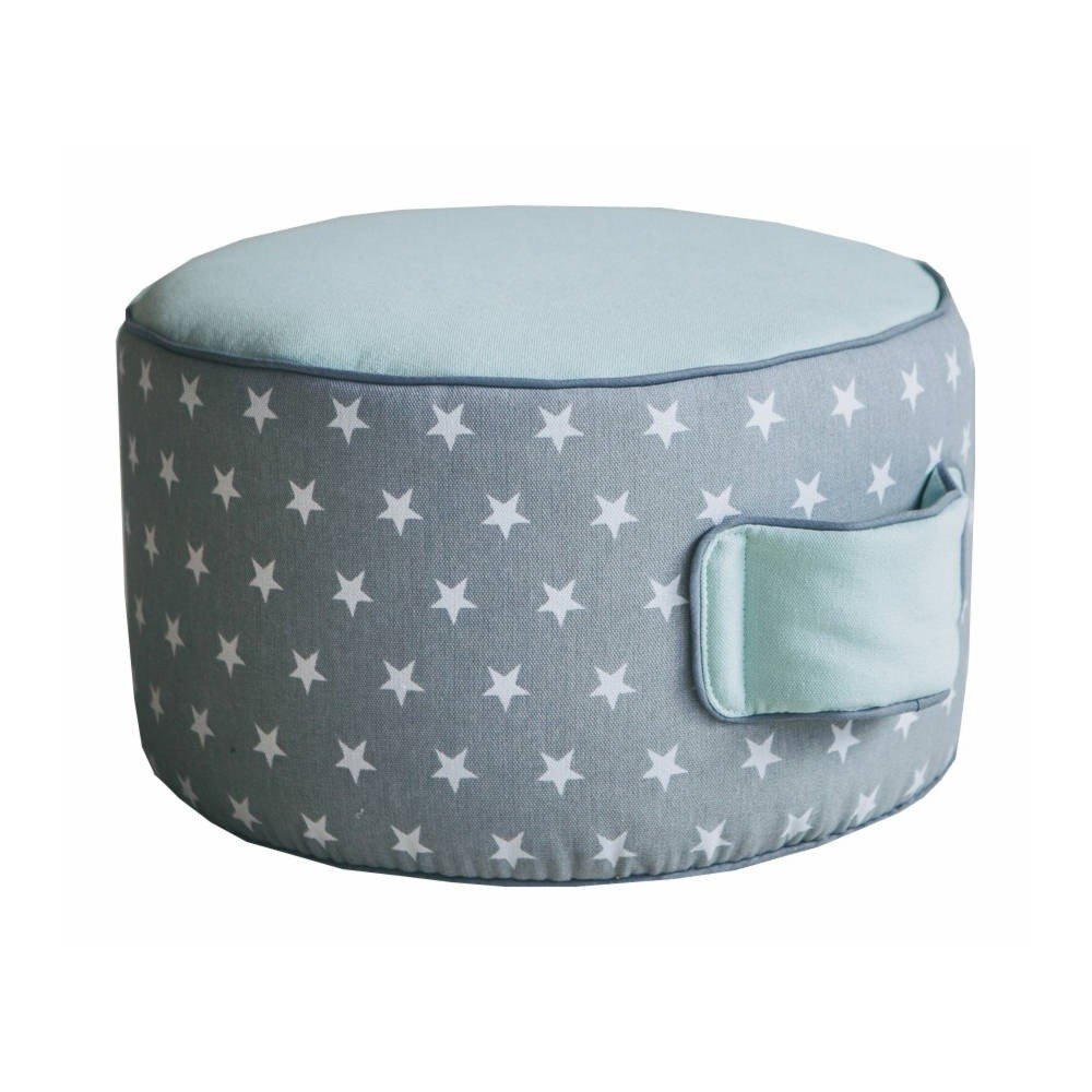 Dětský bavlněný puf v mintové barvě VIGVAM Design Stars, ⌀ 35 cm v:1317410