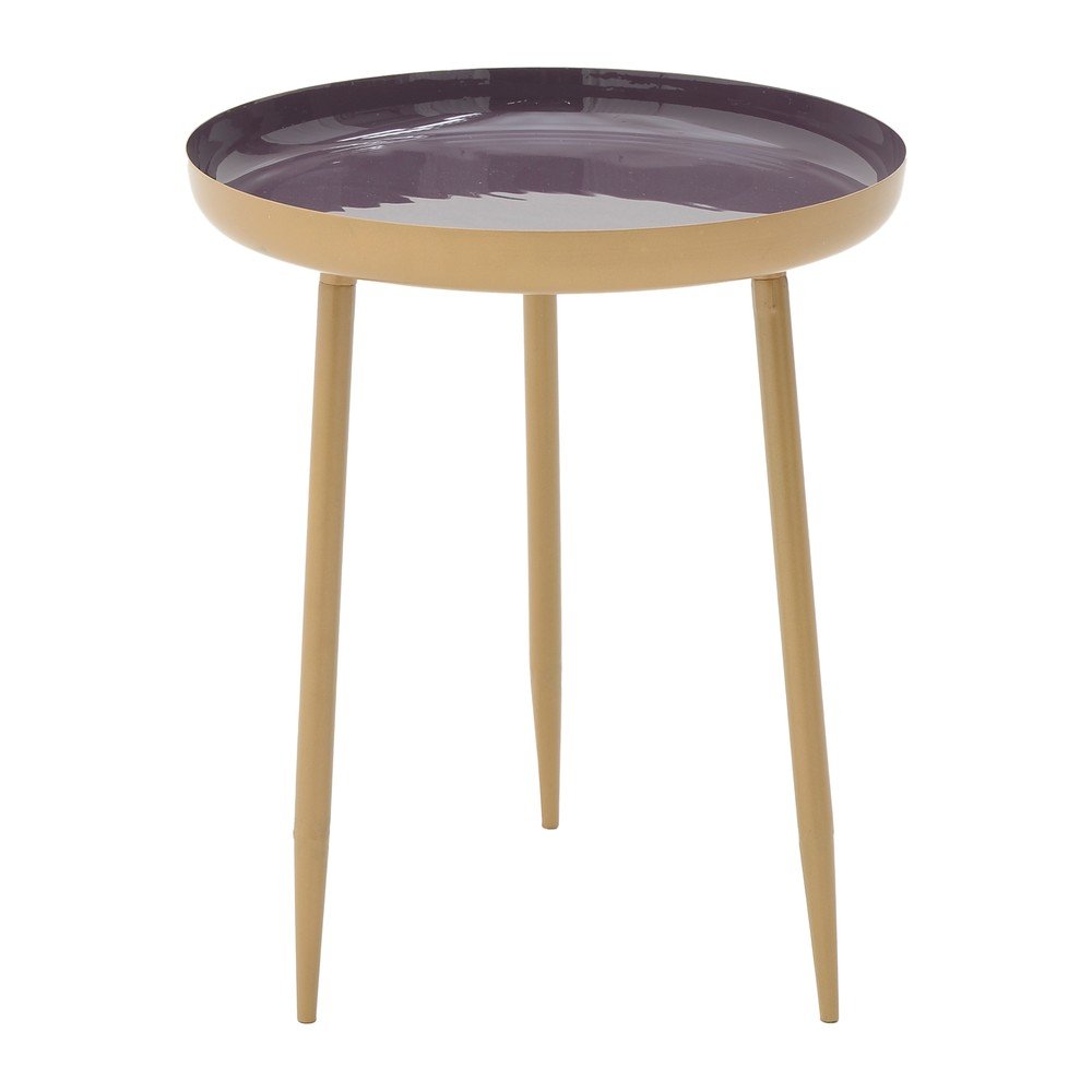 Fialový kovový odkládací stolek InArt Simplo, ⌀ 37 cm v:1200184