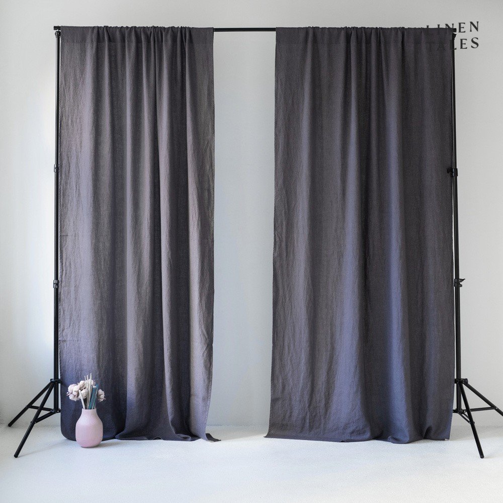 Tmavě šedý závěs 140x300 cm Night Time – Linen Tales v:1537116