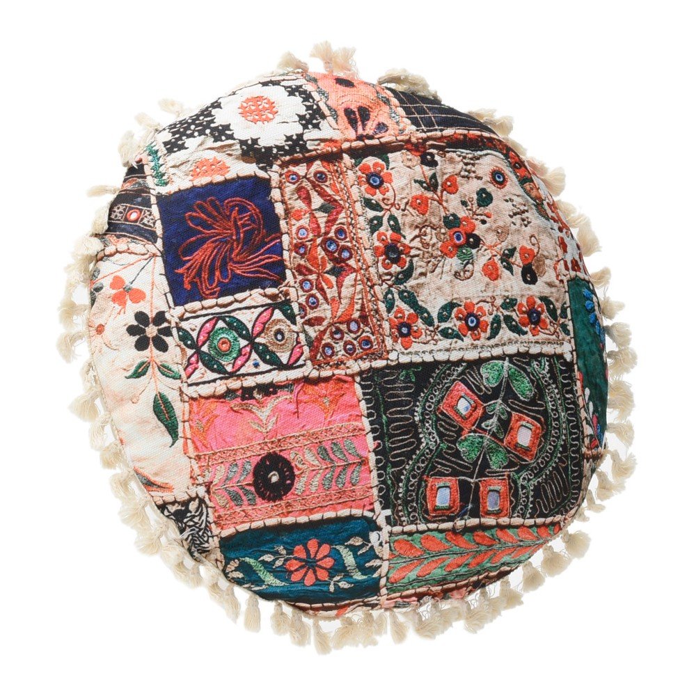 Barevný lněný polštář InArt Orient, ⌀ 45 cm v:1064178