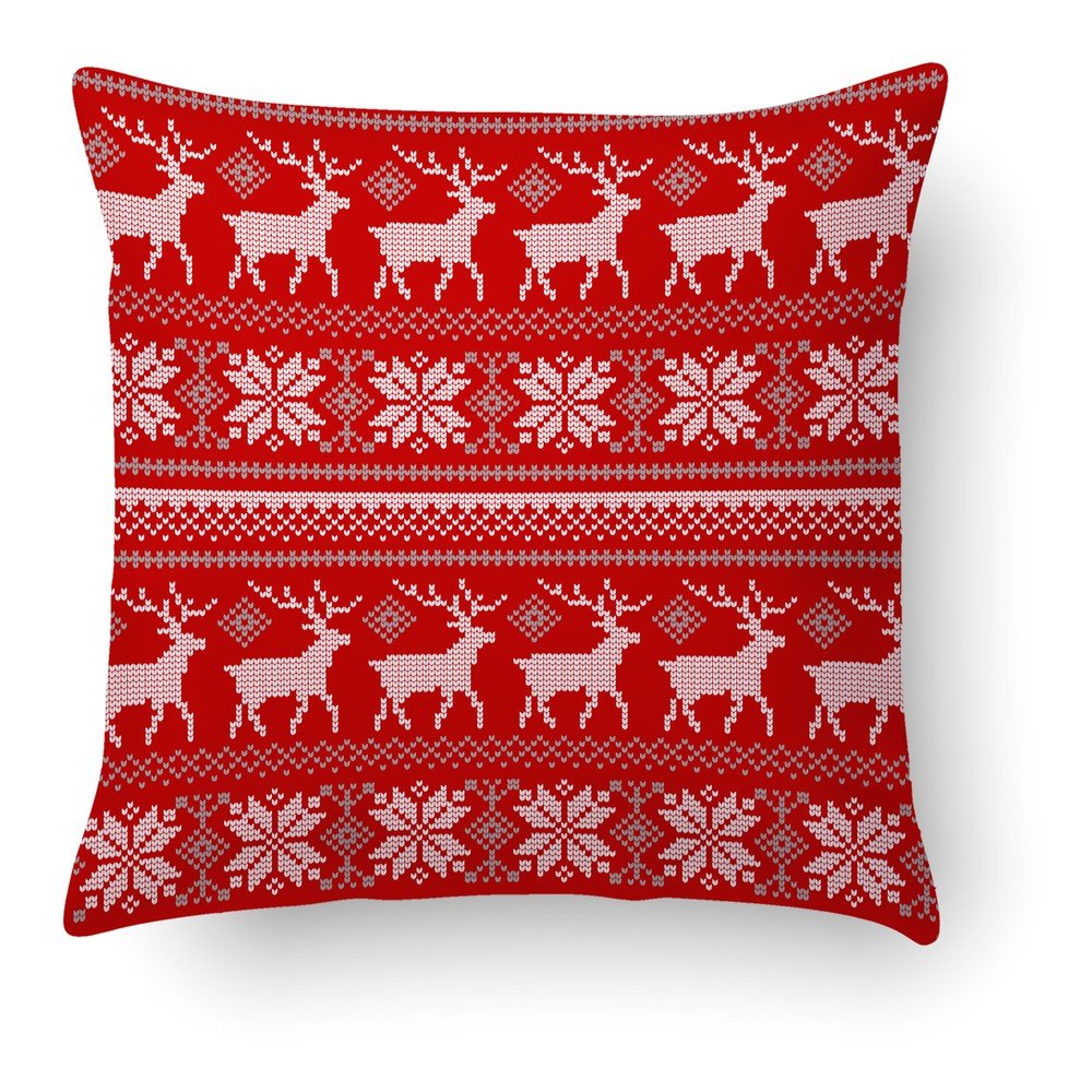 Červený polštář Crido Consulting Scandi Deer, 40 x 40 cm v:1139806