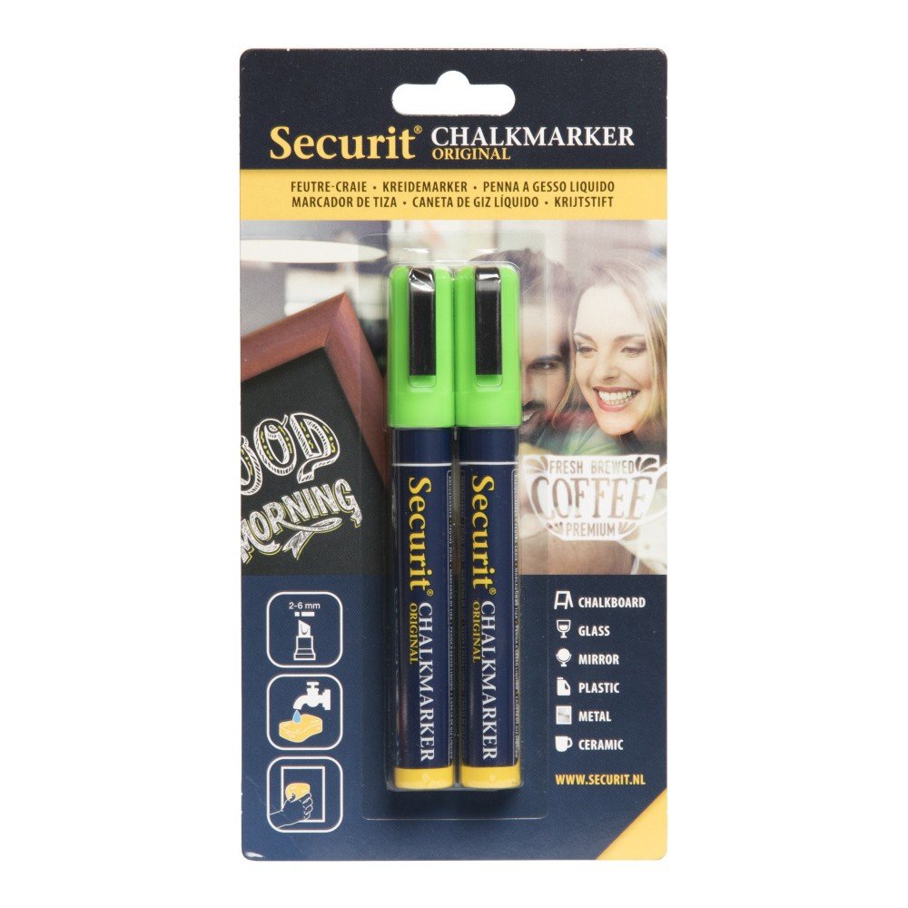 Sada 2 zelených křídových popisovačů na vodní bázi Securit® Liquid v:1108630