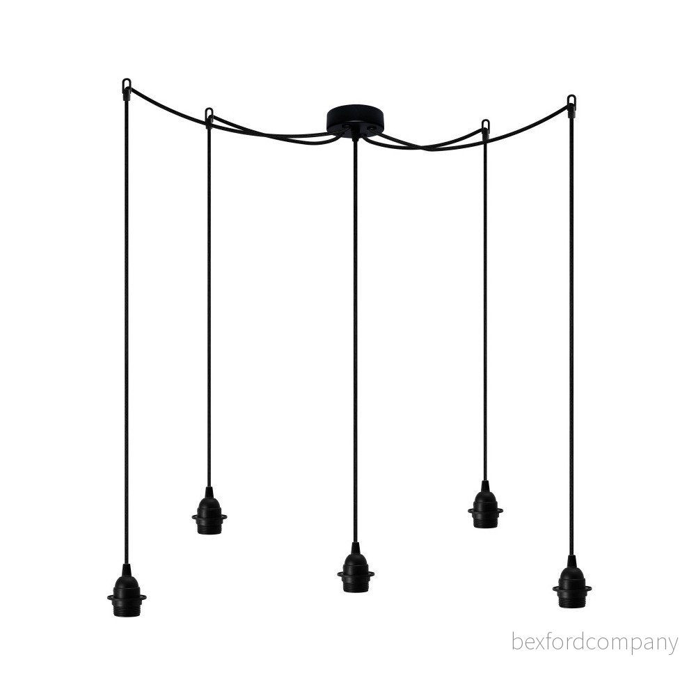 Černé závěsné svítidlo s 5 kabely Bulb Attack Uno Staple v:723510 Černé závěsné svítidlo s 5 kabely Bulb Attack Uno Staple v:723510