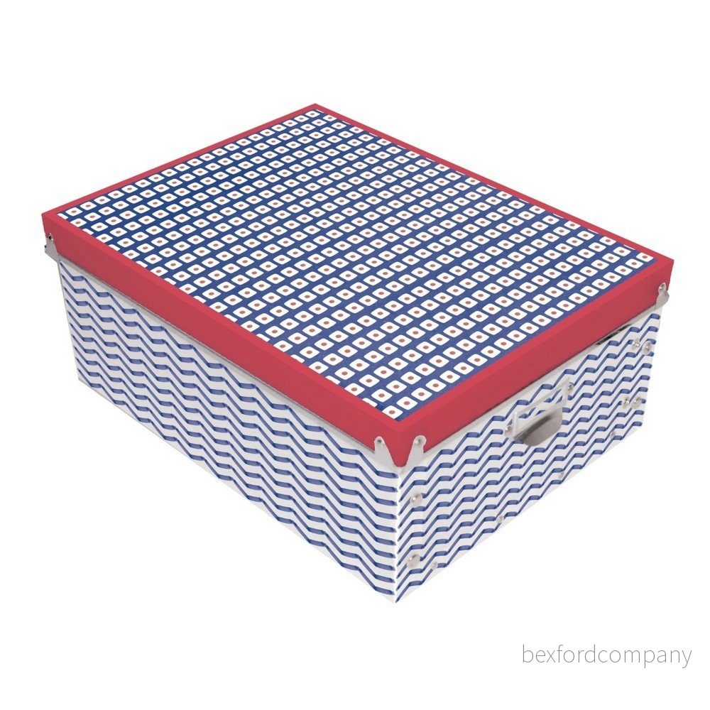 Červenomodrý úložný box Incidence Nautic Mix, 34,5 x 26 cm v:888846