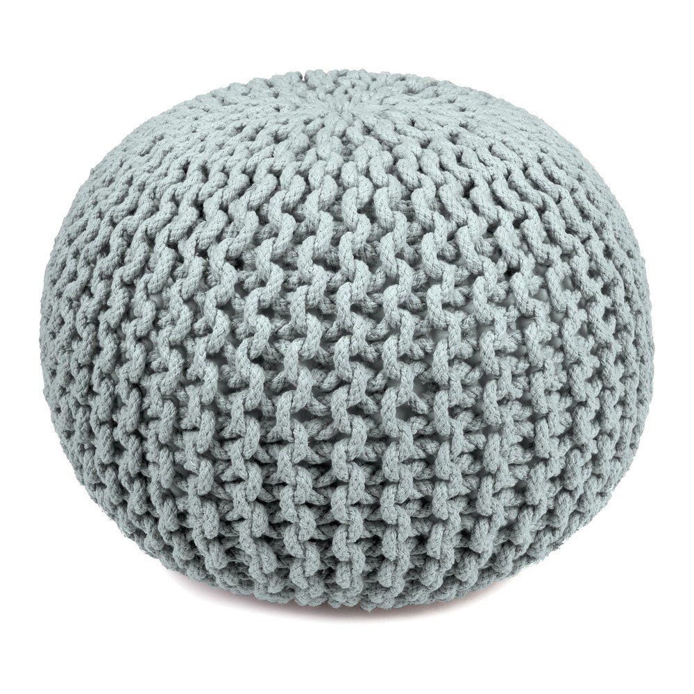 Sedací bavlněný puf HF Living světle modré barvy, ø 45 cm v:758292