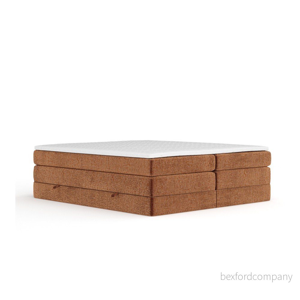 Oranžová boxspring postel s úložným prostorem/bez čela 180x200 cm Juniper – Maison de Rêve v:1820306