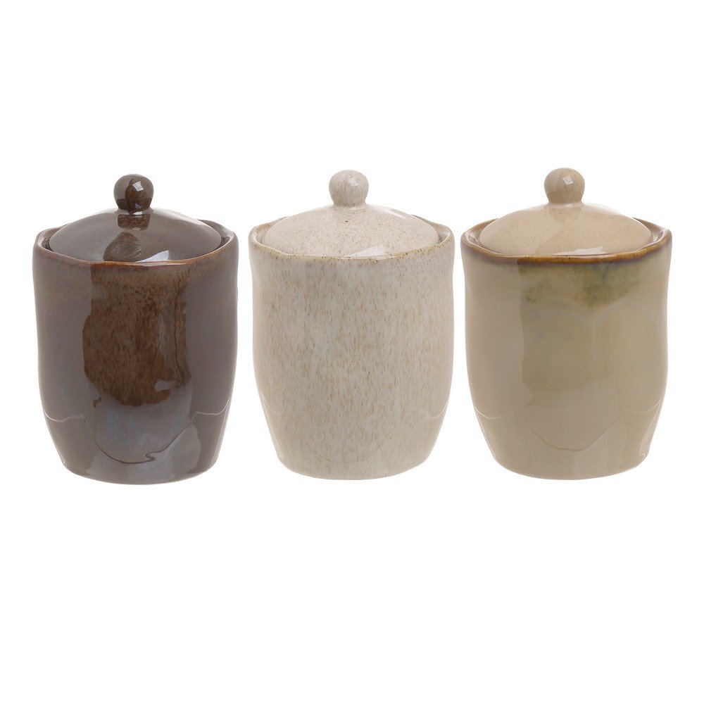 Sada 3 porcelánových úložných dóz InArt Earth v:1352109