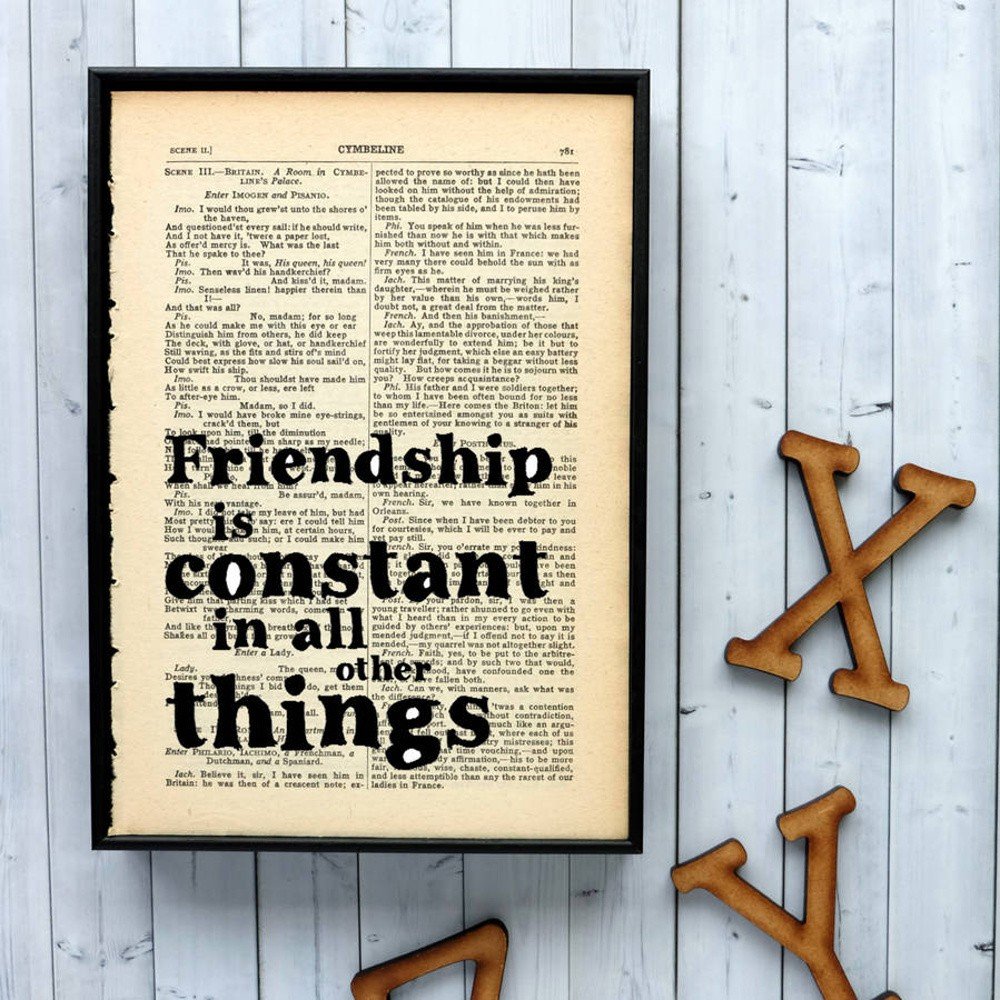 Plakát v dřevěném rámu Bookishly Shake Friendship v:701234
