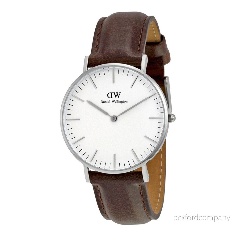 Dámské hodinky s hnědým páskem Daniel Wellington Bristol Silver, ⌀ 36 mm v:902766