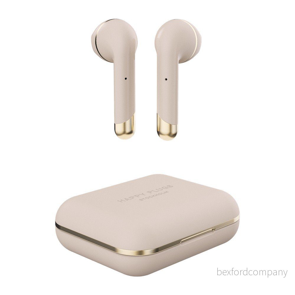 Bezdrátová sluchátka s krabičkou ve zlaté barvě Happy Plugs Air 1 v:1313302 Bezdrátová sluchátka s krabičkou ve zlaté barvě Happy Plugs Air 1 v:1313302