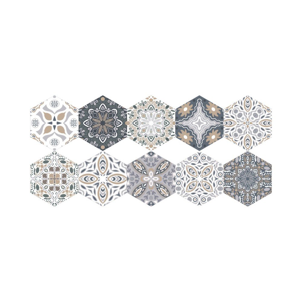 Sada 10 samolepek na podlahu Ambiance Floor Stickers Hexagons Emilana, 40 x 90 cm v:1204782