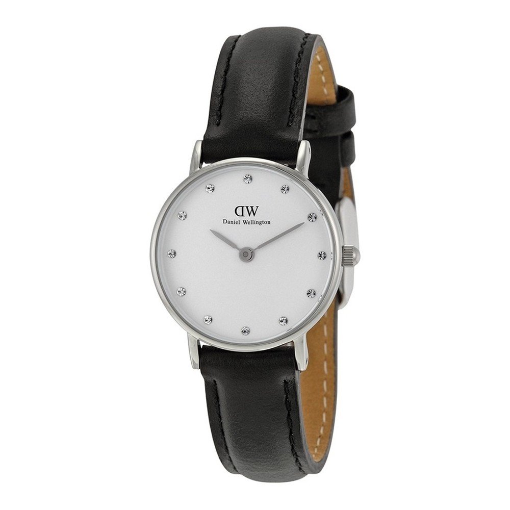 Dámské hodinky s černým páskem Daniel Wellington Sheffield Silver, ⌀ 26 mm v:902780