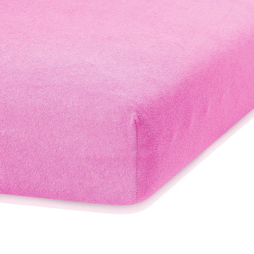 Růžové elastické prostěradlo s vysokým podílem bavlny AmeliaHome Ruby, 120/140 x 200 cm v:1279350