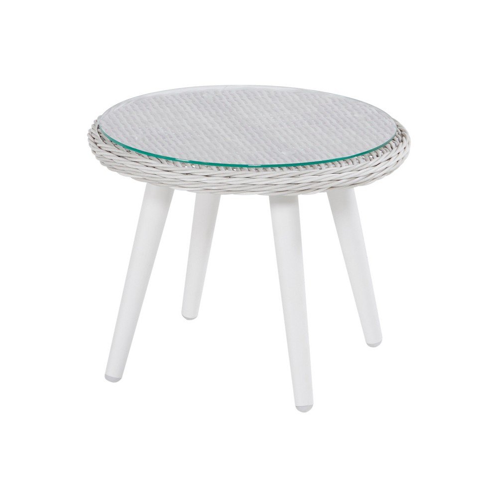 Proutěný zahradní stolek s povrchem ze sklad Hartman Casablanca, ø 50 cm v:1208488