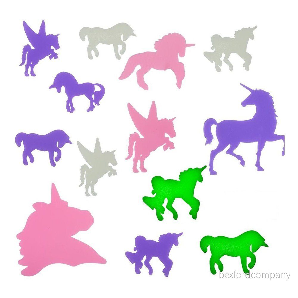 Sada 14 fluorescentních samolepek InnovaGoods Unicorns v:1233642