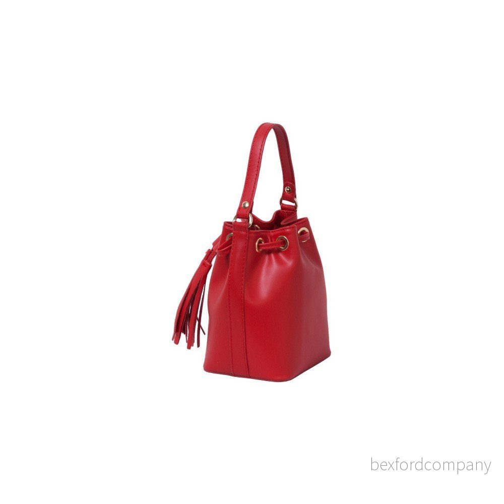 Červená kabelka z pravé kůže Andrea Cardone Red Bag Julia v:933394