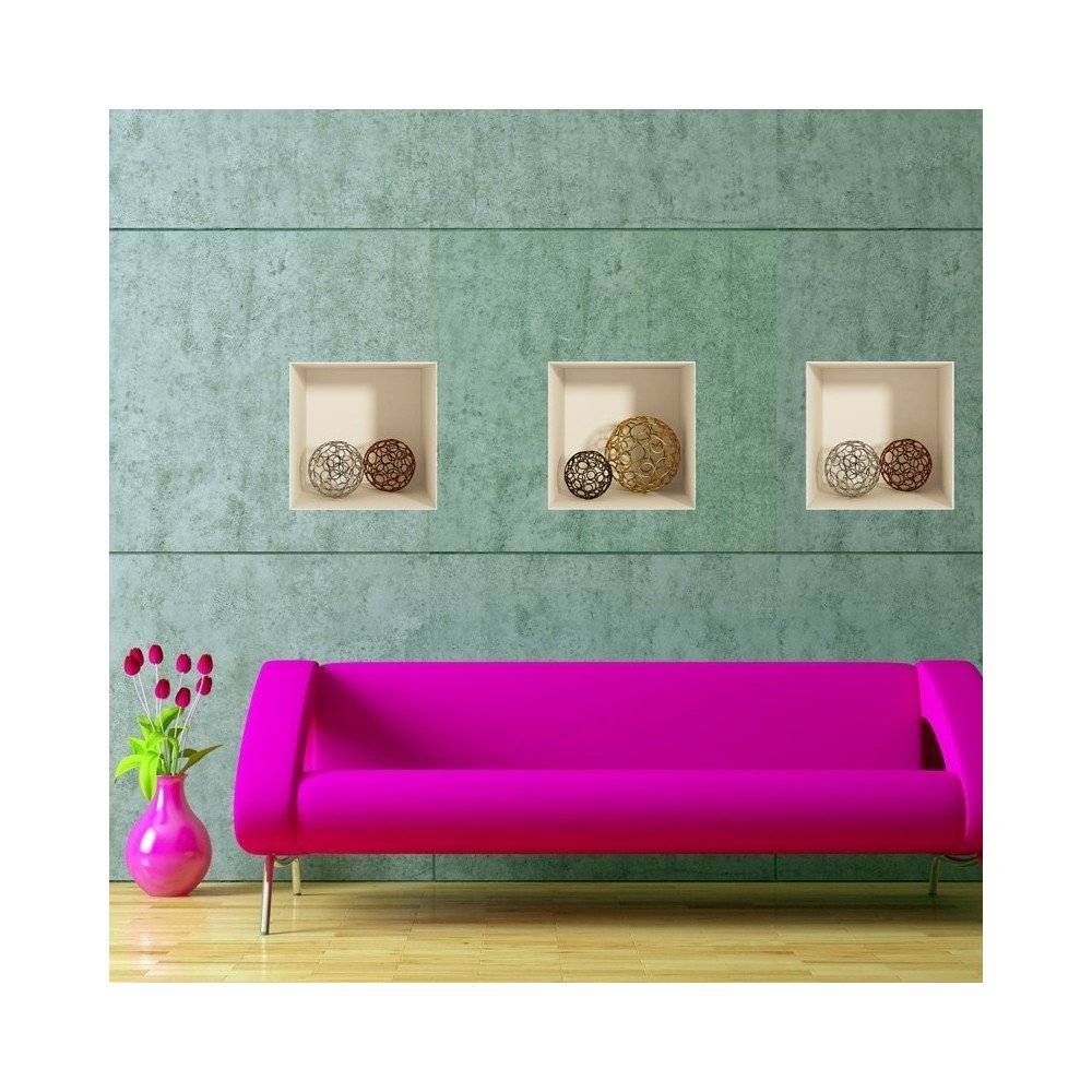 Sada 3 samolepek Ambiance s 3D efektem Ambiance Spheres v:737874