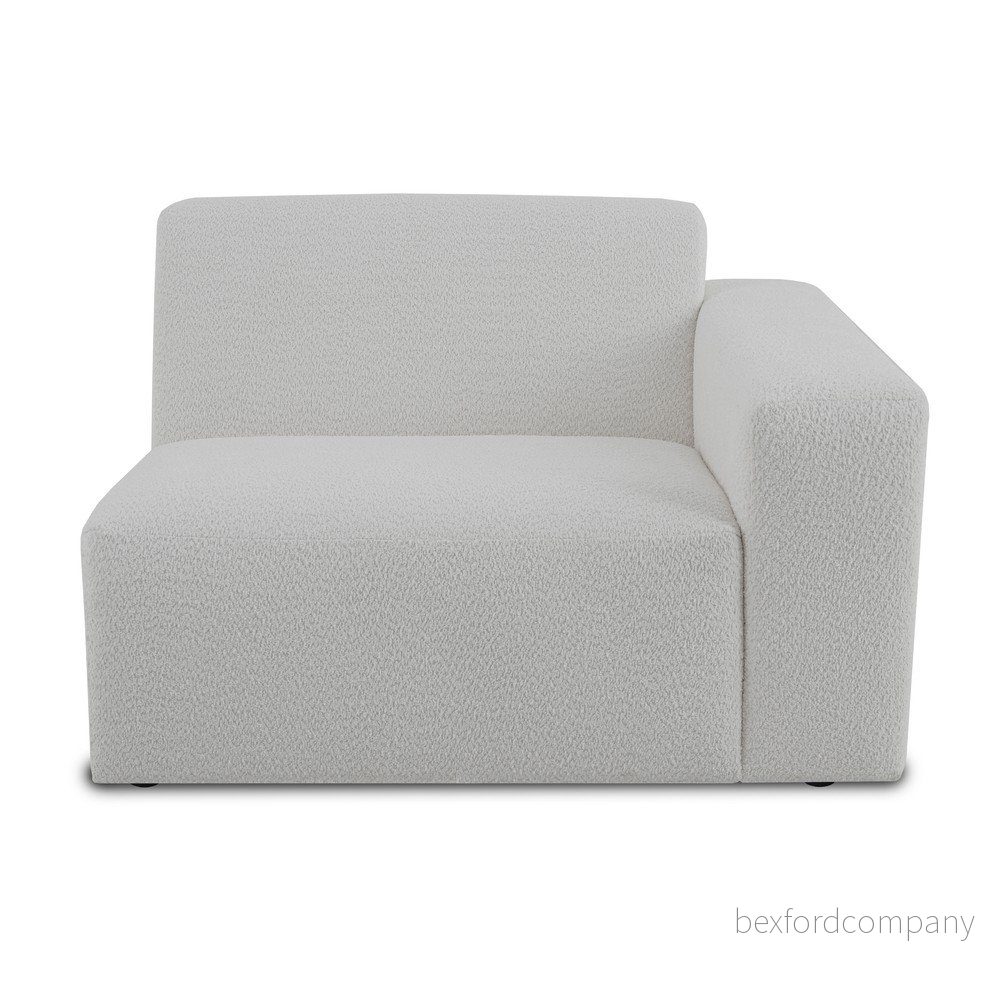 Bílý modul pohovky z textilie bouclé Roxy – Scandic v:1654044