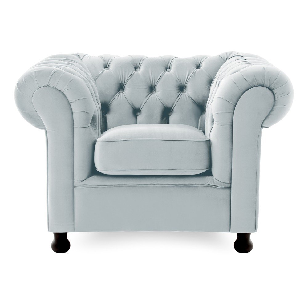 Modrošedé křeslo Vivonita Chesterfield v:1084558