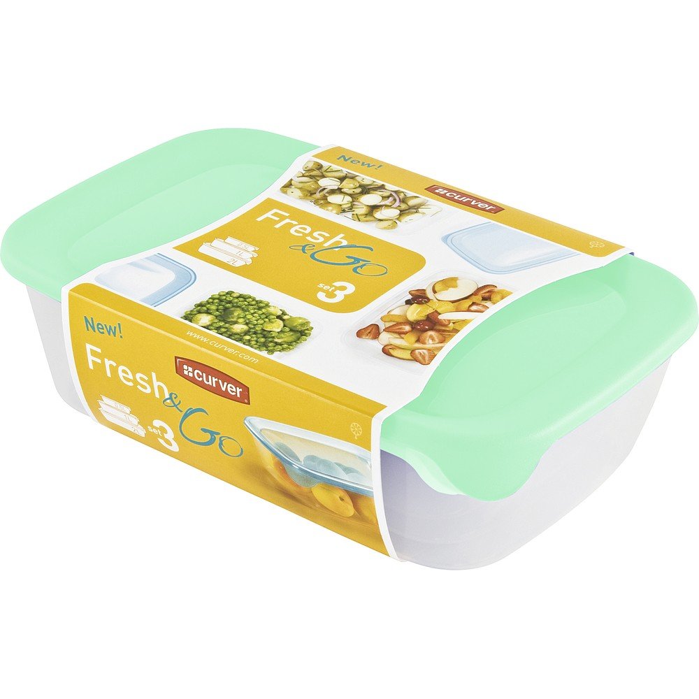 Sada 3 zelených dóz na potraviny Curver Fresh&Go v:1423449