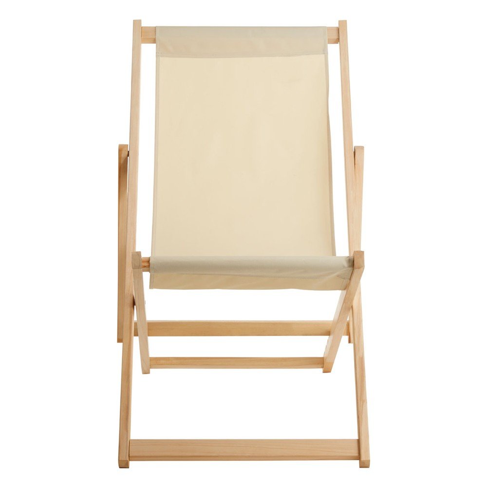 Krémové dřevěné zahradní lehátko Premier Housewares Beauport v:1252796