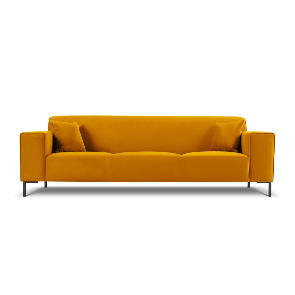 Žlutá sametová pohovka Cosmopolitan Design Siena v:1412199