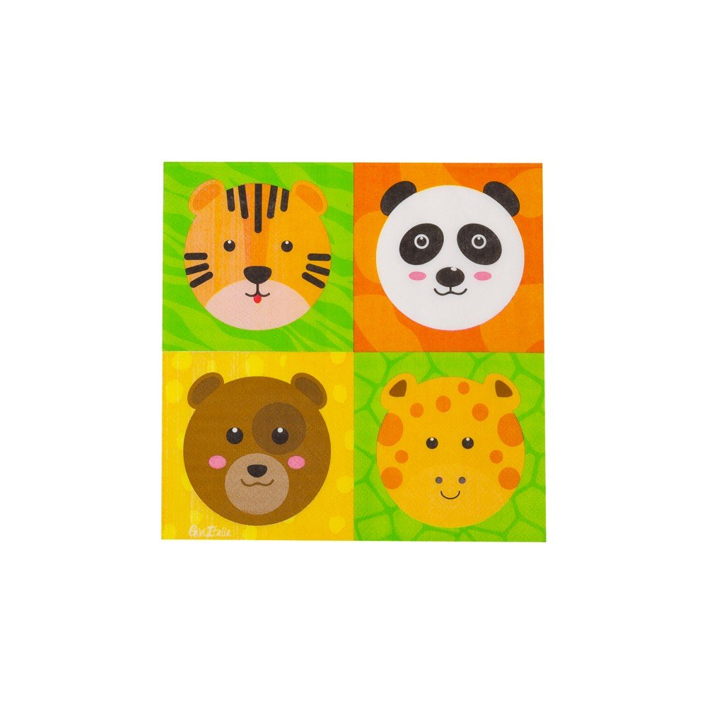Sada 16 papírových ubrousků GiviItalia Zoo Party, 33 x 33 cm v:1330552