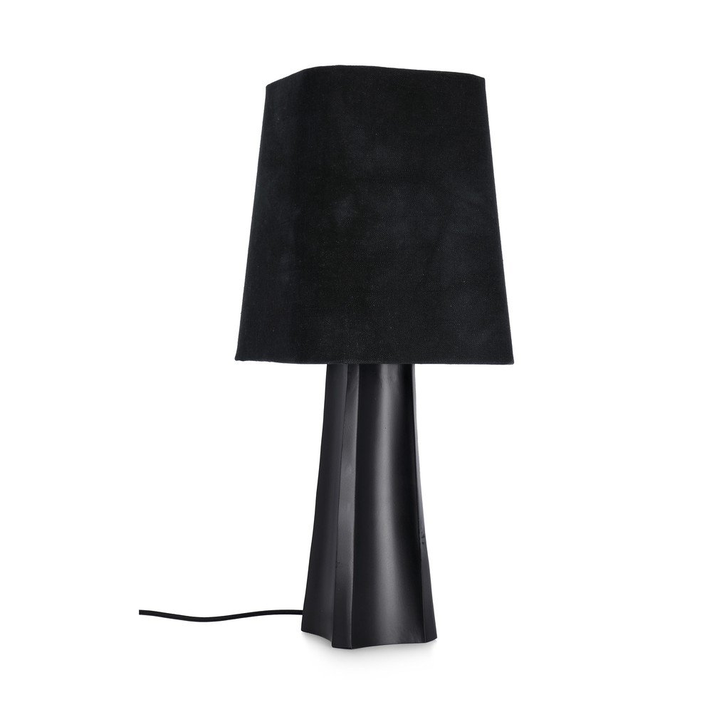 Černá kovová stolní lampa s textilním stínidlem Tripura – Bizzotto v:1809468