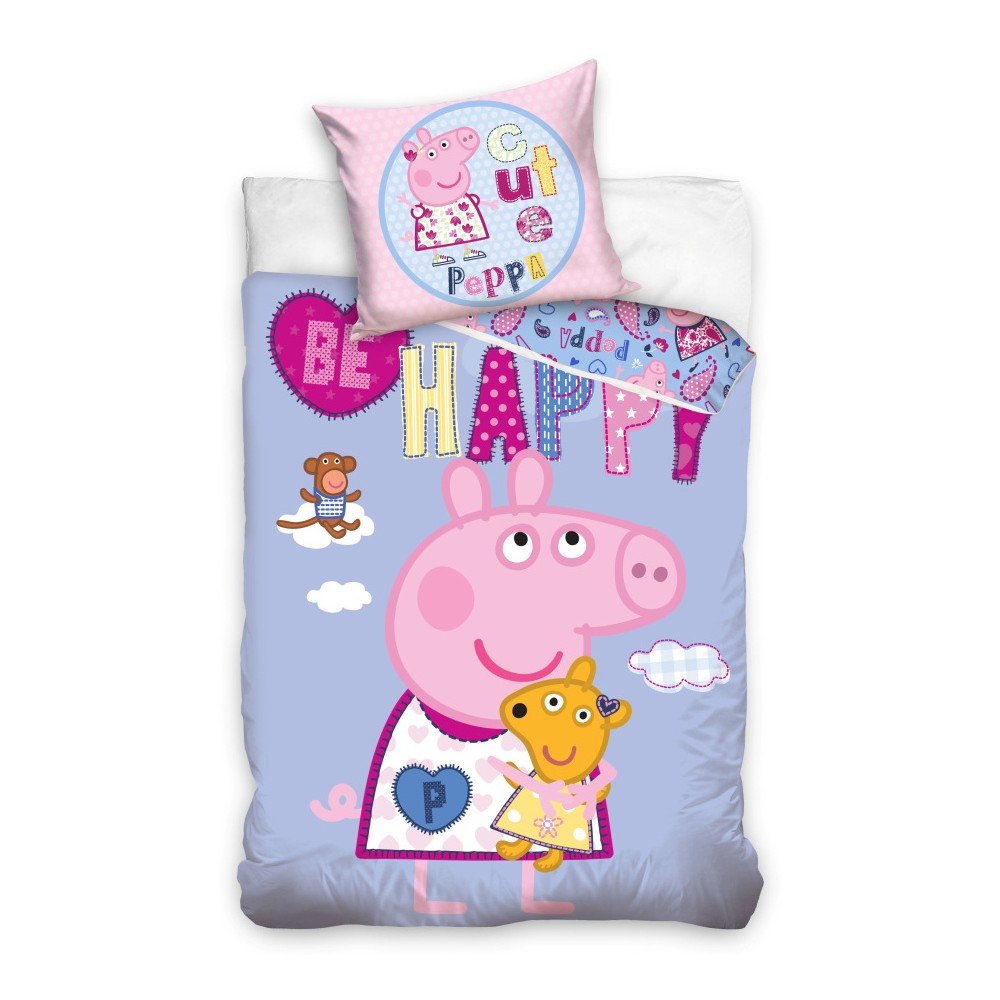 Dětské bavlněné povlečení na jednolůžko CARBOTEX Prasátko Peppa, 140 x 200 cm v:1312202