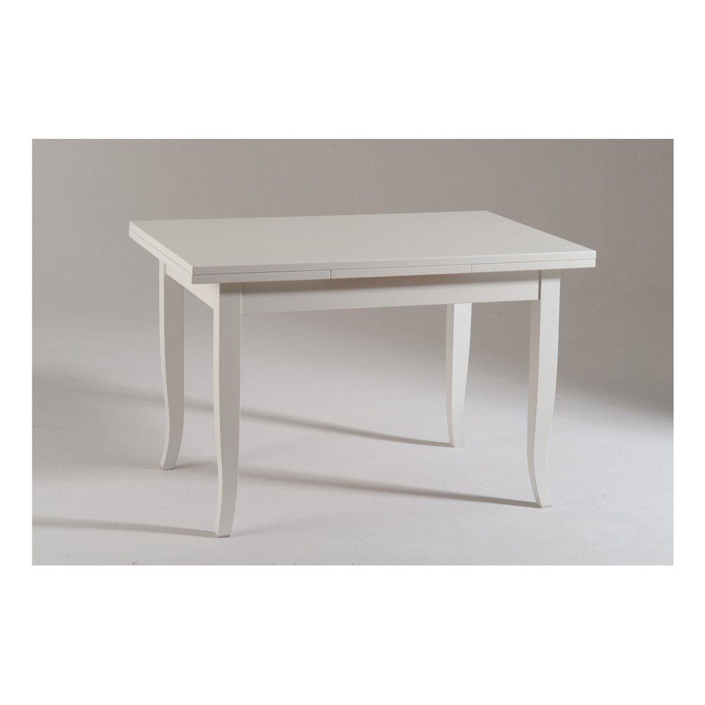 Bílý rozkládací dřevěný jídelní stůl Castagnetti Piatto, 120 cm v:844956