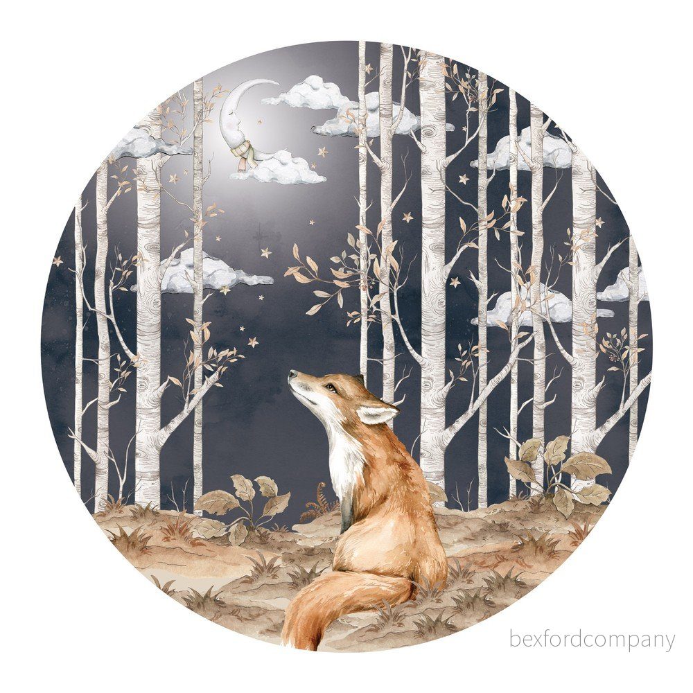 Nástěnná dětská samolepka Dekornik Fox in a Circle, ø 150 cm v:1397261