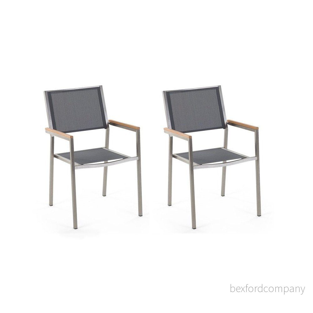 Sada 2 šedých zahradních židlí Monobeli Classy v:1325310