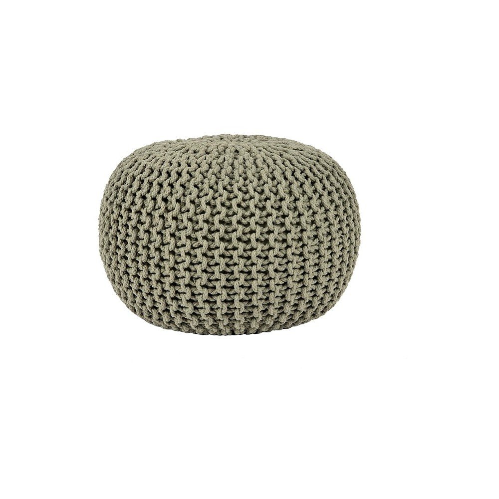Olivově zelený pletený puf LABEL51 Knitted, Ø 50 cm v:1054776