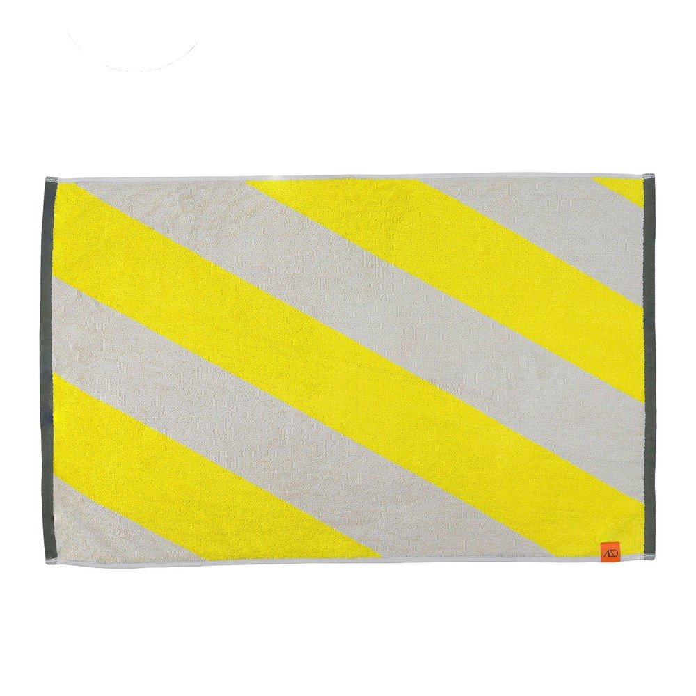 Žlutá koupelnová předložka z bio bavlny 50x80 cm Diagonal – Mette Ditmer Denmark v:1727582