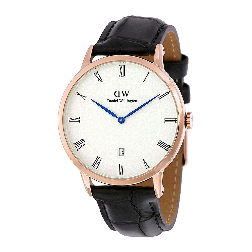 Pánské hodinky s černým páskem Daniel Wellington Dapper Reading, ⌀ 38 mm v:902626
