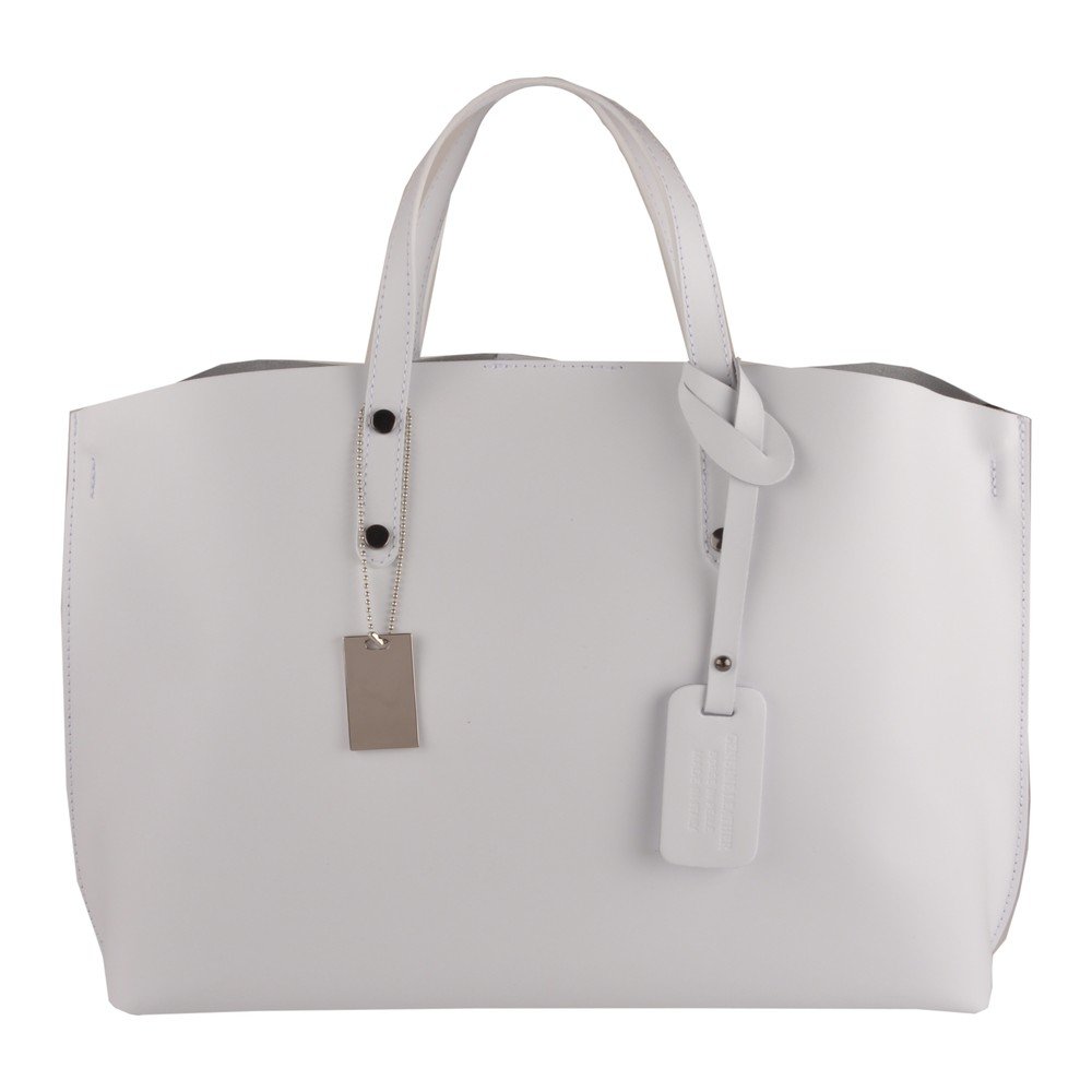 Bílá kožená kabelka Florence Bags Sparta v:709108