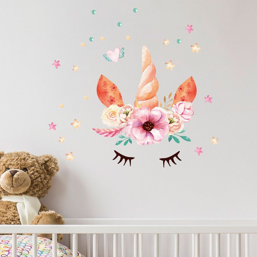 Nástěnné dětské samolepky Ambiance Watercolor Unicorn v:1311582